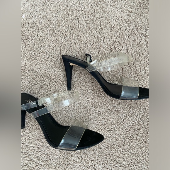 ZARA High Heels Clear Straps Black Sandals size 37 6.5 worn once comfy sexy - Picture 7 of 16
